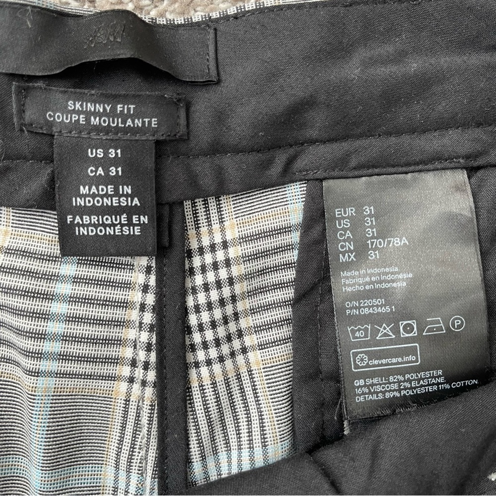H&M mens plaid skinny dress pants - Picture 6 of 8